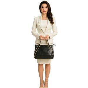 Arcadia Shoulder Bag Tote Satchel Black Leather Handbag Purse Women's Woman's